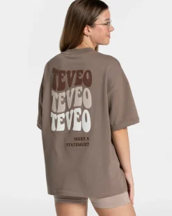 TEVEO T-Shirts*Candy Oversized T-Shirt "Mokka"