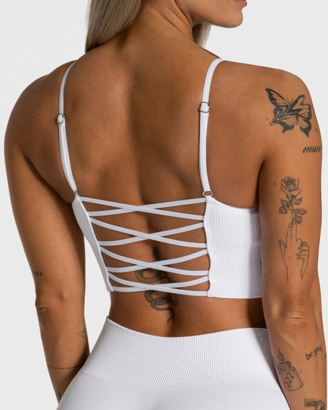 TEVEO Sports Bras*Elegant Cross Top "Weis"