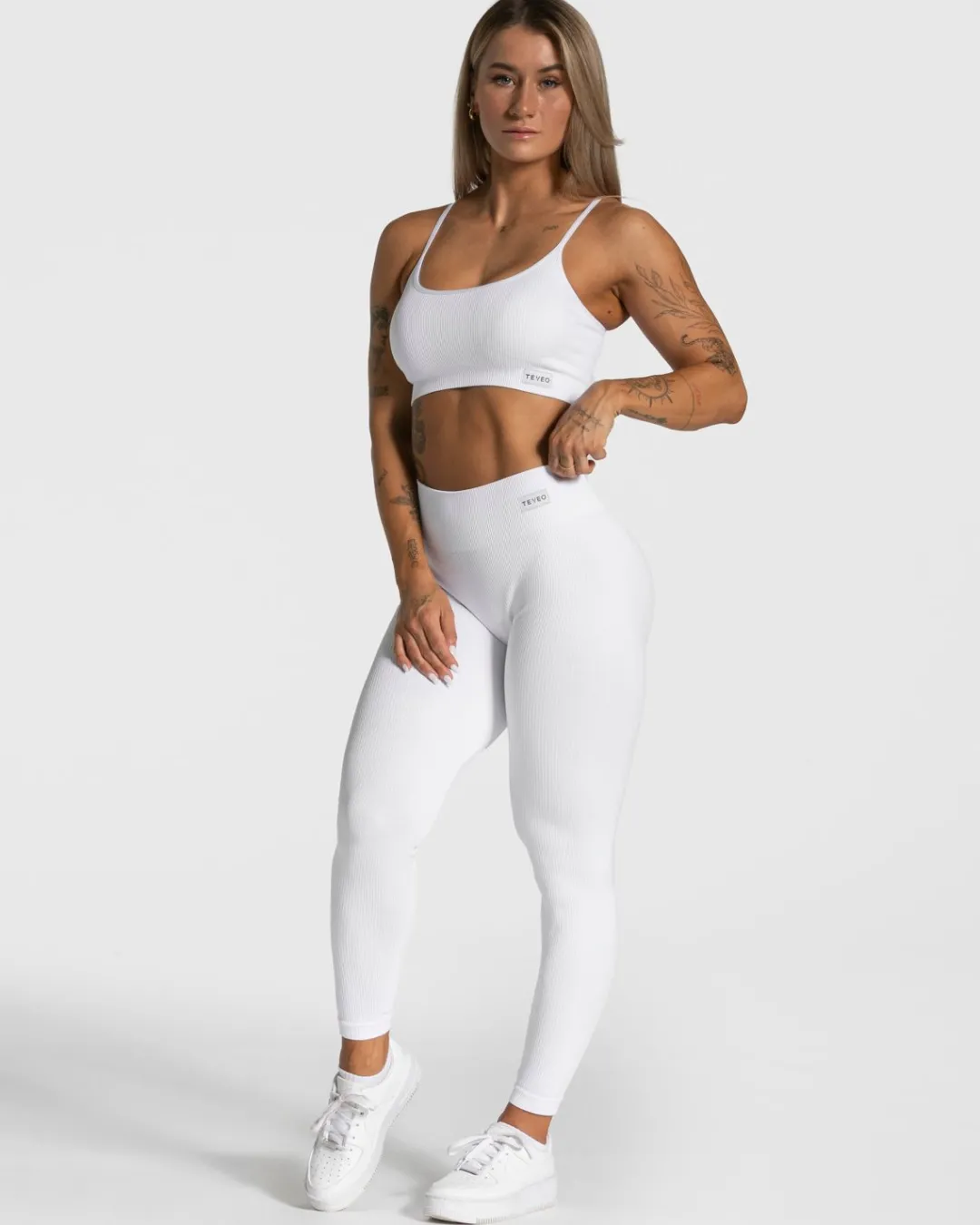 TEVEO Leggings & Pants*Elegant Scrunch Leggings "Weis"