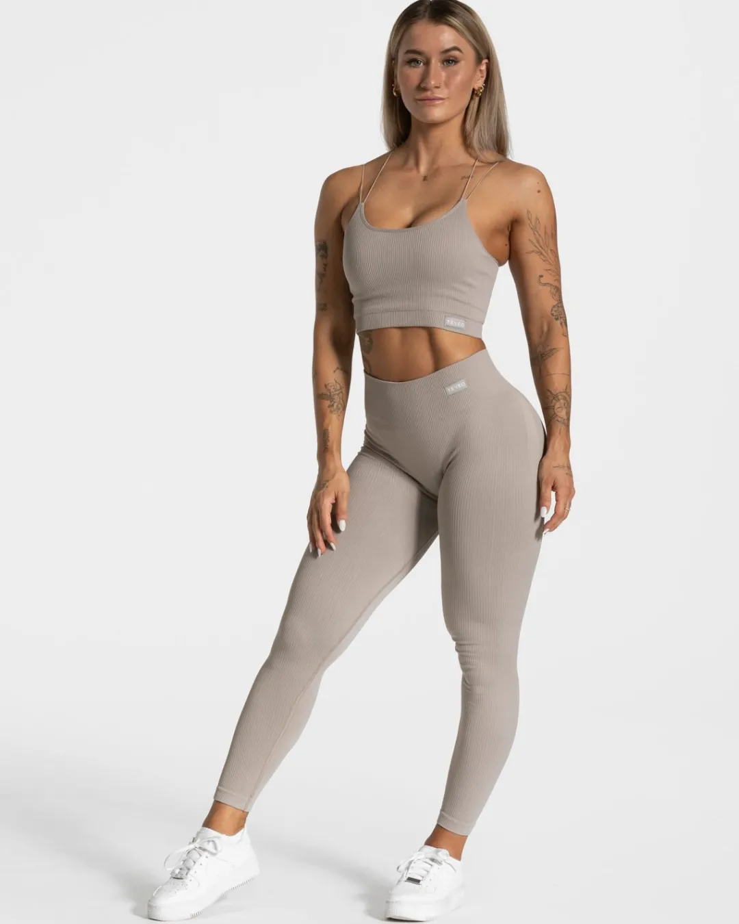 TEVEO Sports Bras*Elegant Strap Top "Stone"