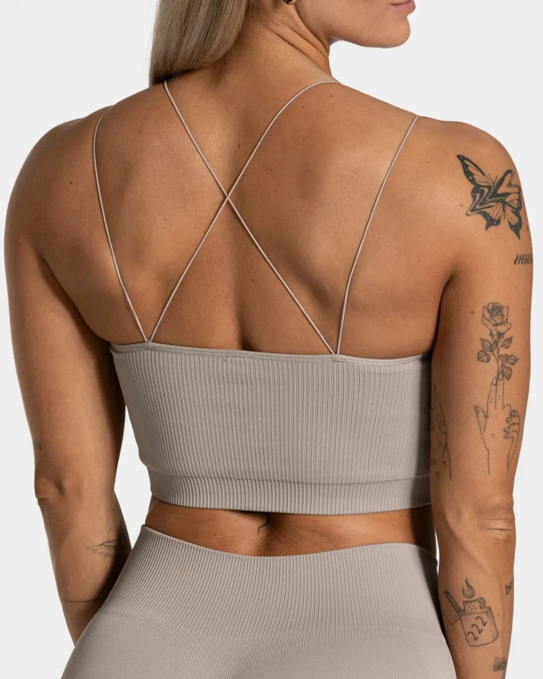 TEVEO Sports Bras*Elegant Strap Top "Stone"
