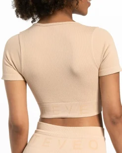 TEVEO Tops*Ribbed Crop Top