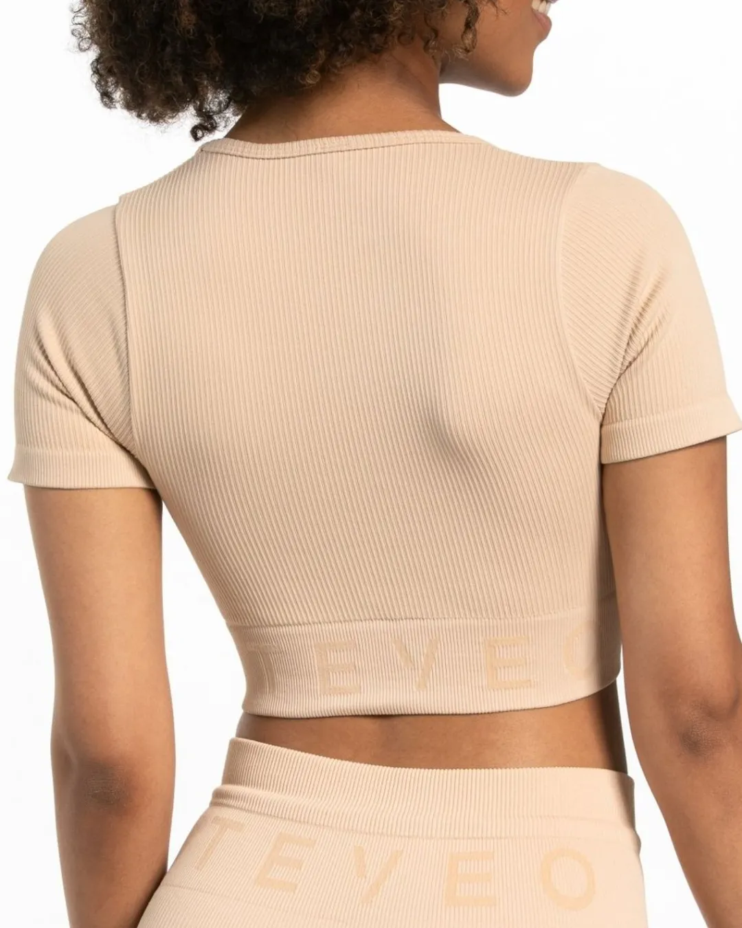 TEVEO Tops*Ribbed Crop Top "Nude"