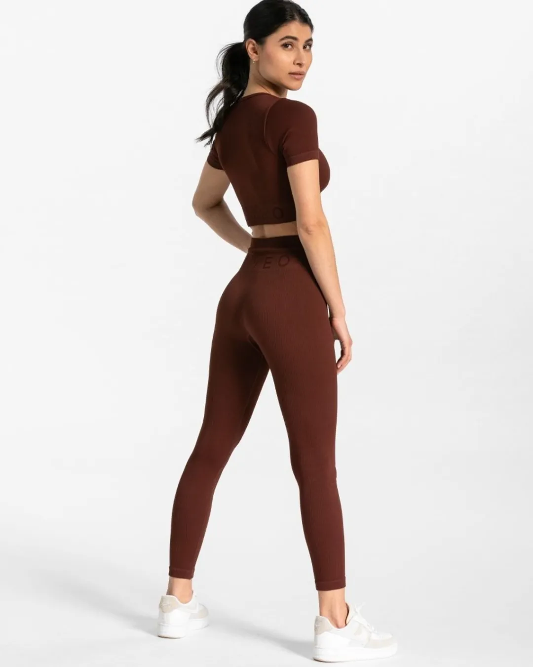TEVEO Leggings & Pants*Ribbed Leggings "Mahagoni"