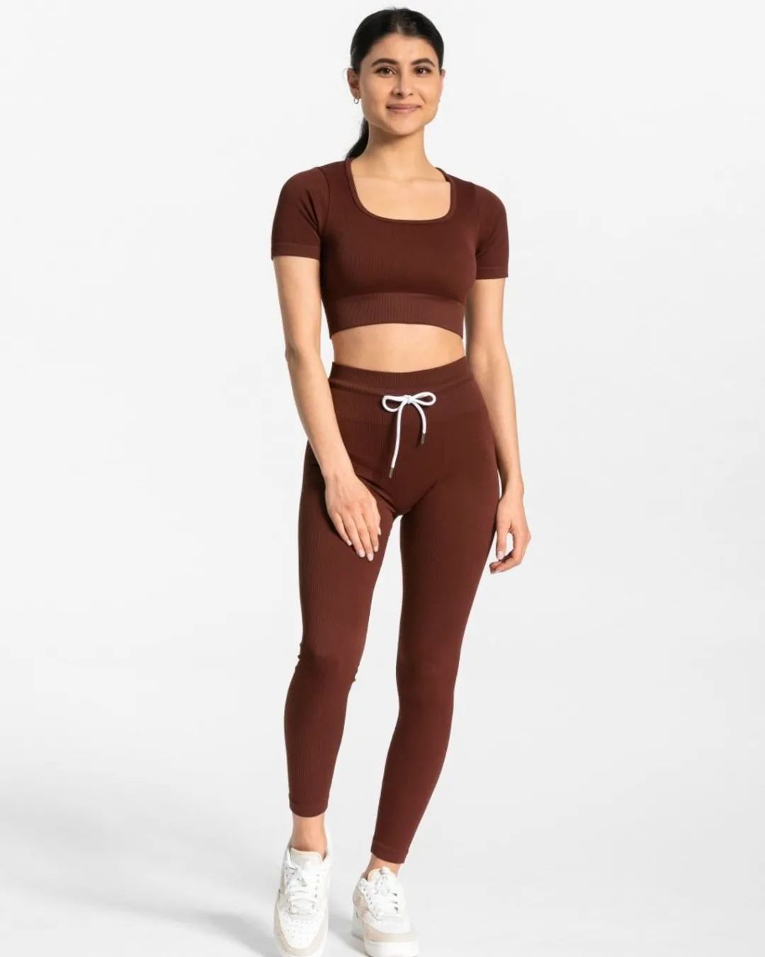 TEVEO Leggings & Pants*Ribbed Leggings "Mahagoni"