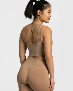 TEVEO Sports Bras*Sassy One Shoulder Bh "Beige"