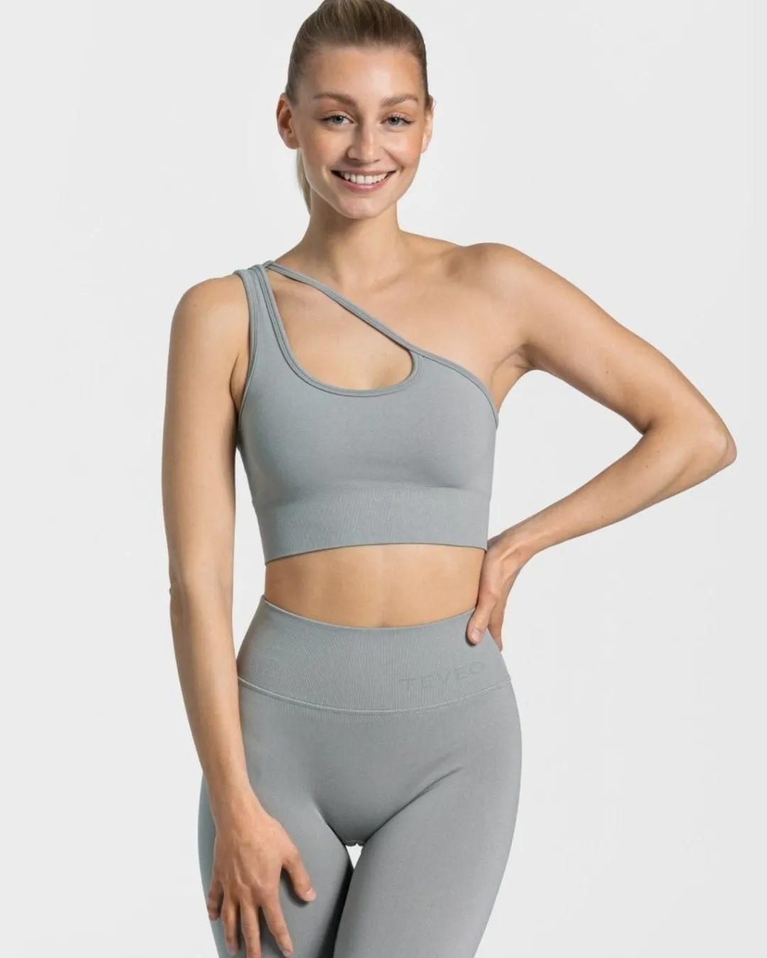TEVEO Sports Bras*Sassy One Shoulder Bh "Stahlblau"