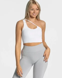 TEVEO Sports Bras*Sassy One Shoulder Bh "Weis"