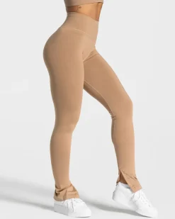 TEVEO Leggings & Pants*Sassy Slit Leggings "Beige"