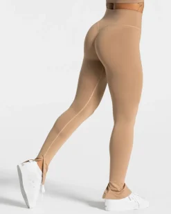 TEVEO Leggings & Pants*Sassy Slit Leggings "Beige"