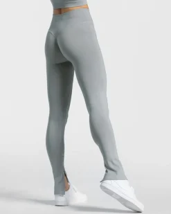 TEVEO Leggings & Pants*Sassy Slit Leggings "Stahlblau"