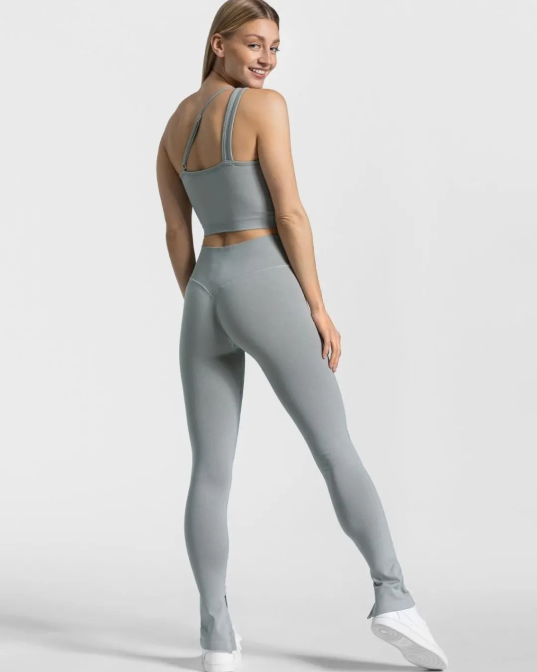 TEVEO Leggings & Pants*Sassy Slit Leggings "Stahlblau"