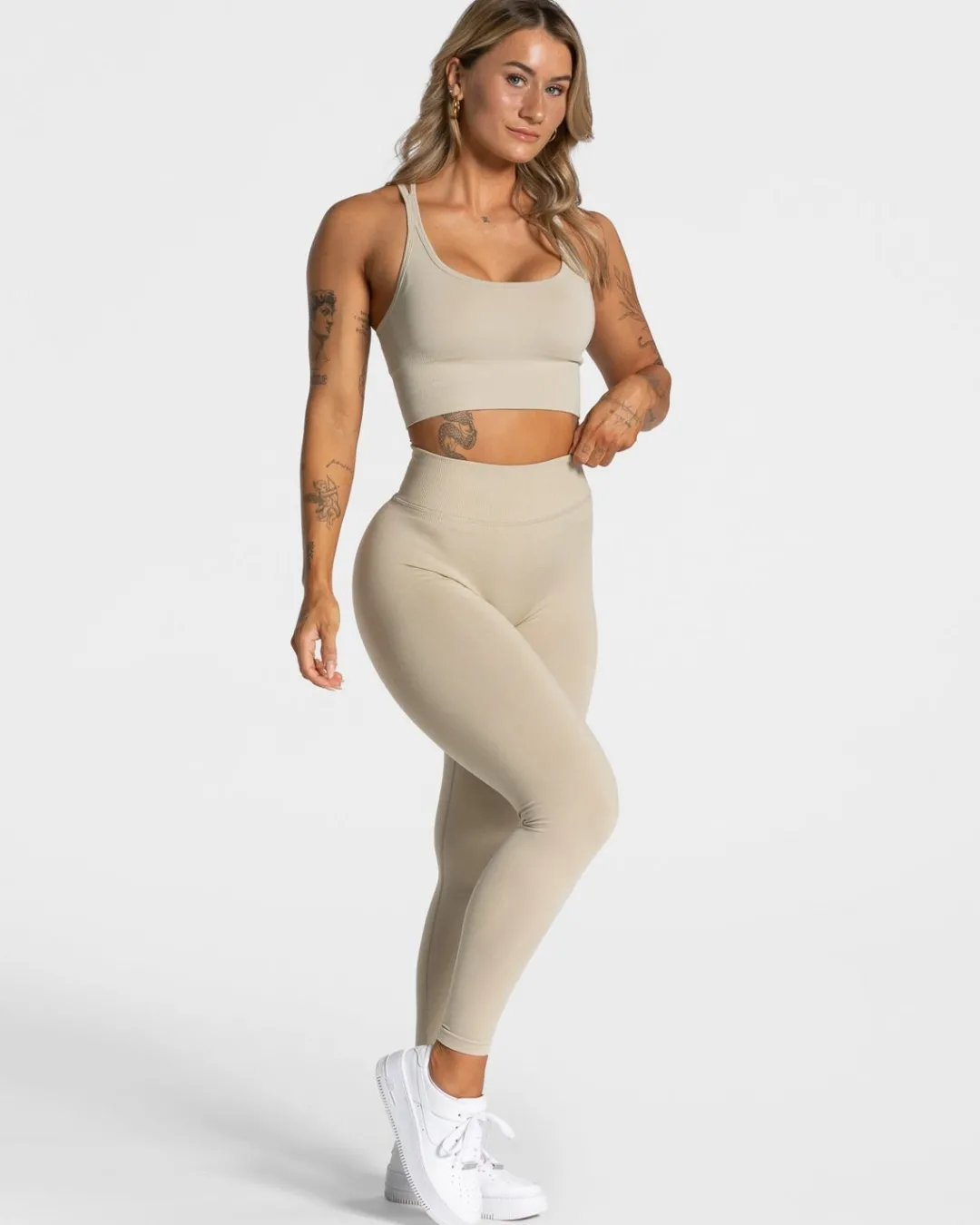 TEVEO Leggings & Pants*Statement Scrunch Leggings "Sand"