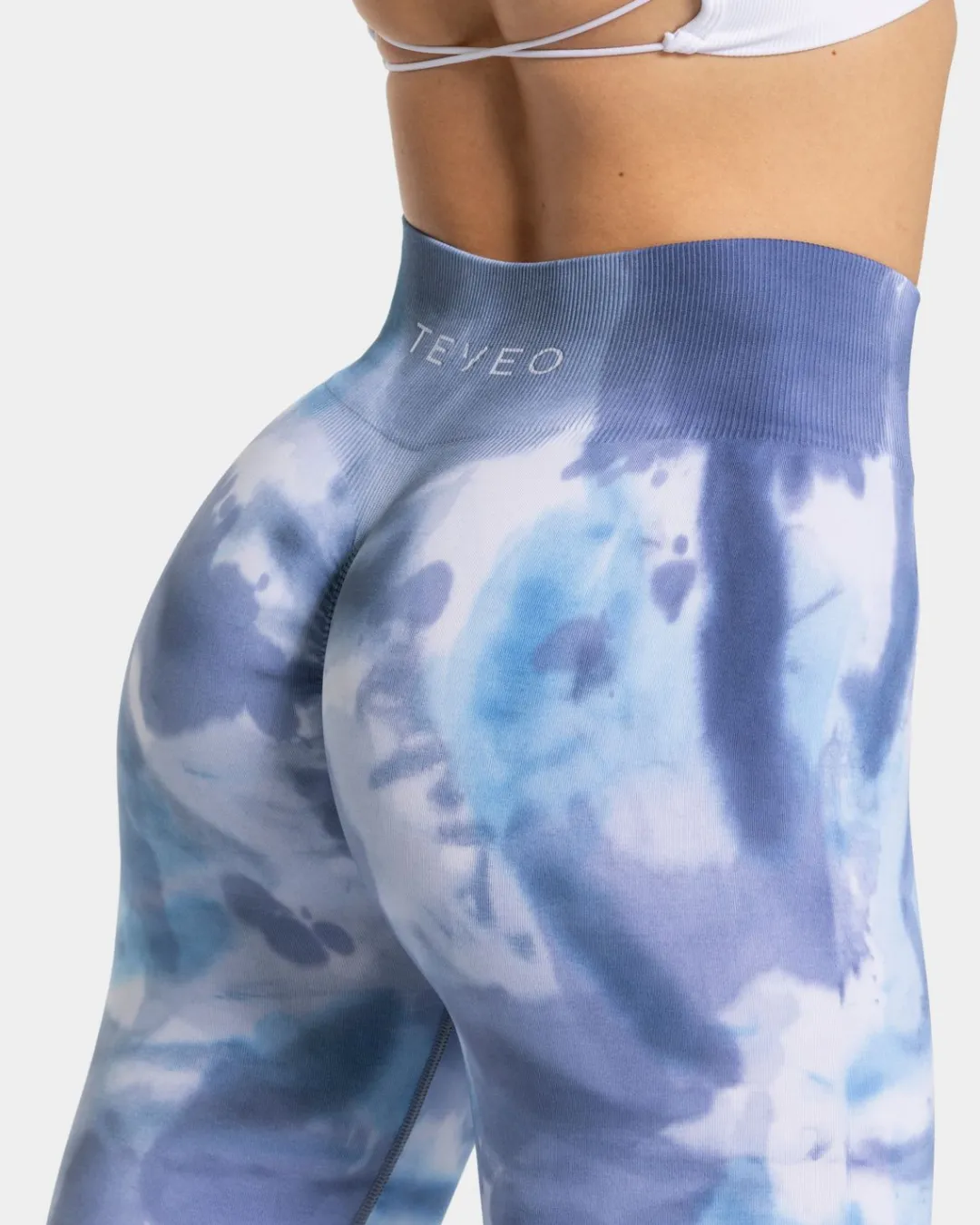 TEVEO Leggings & Pants*Tie Dye Scrunch Leggings "Ocean"