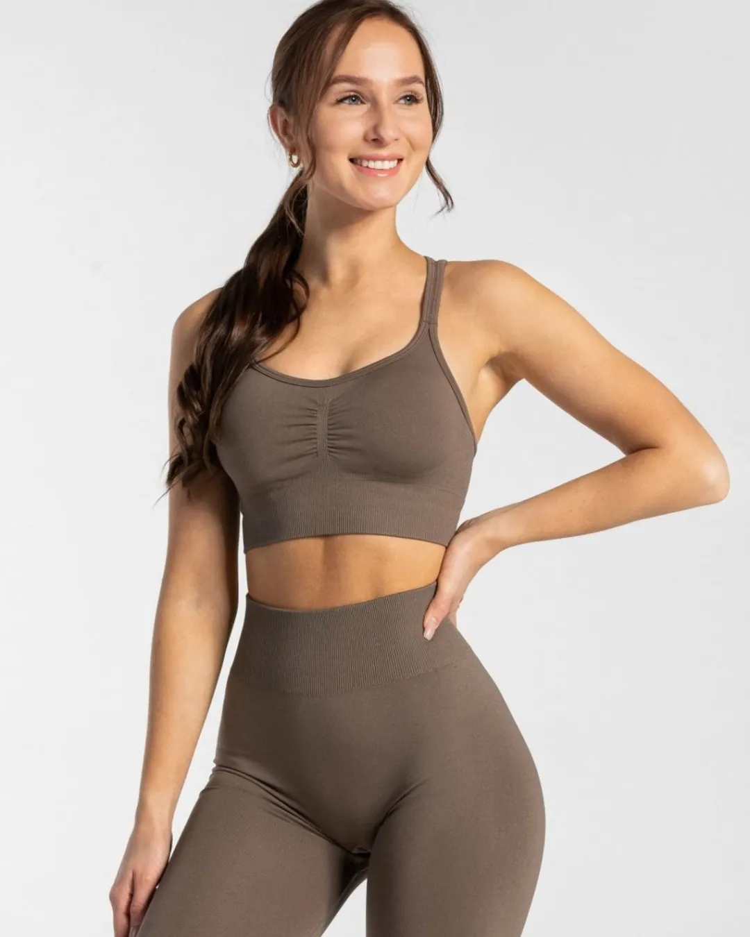 TEVEO Sports Bras*Timeless Scrunch Bh "Taupe"