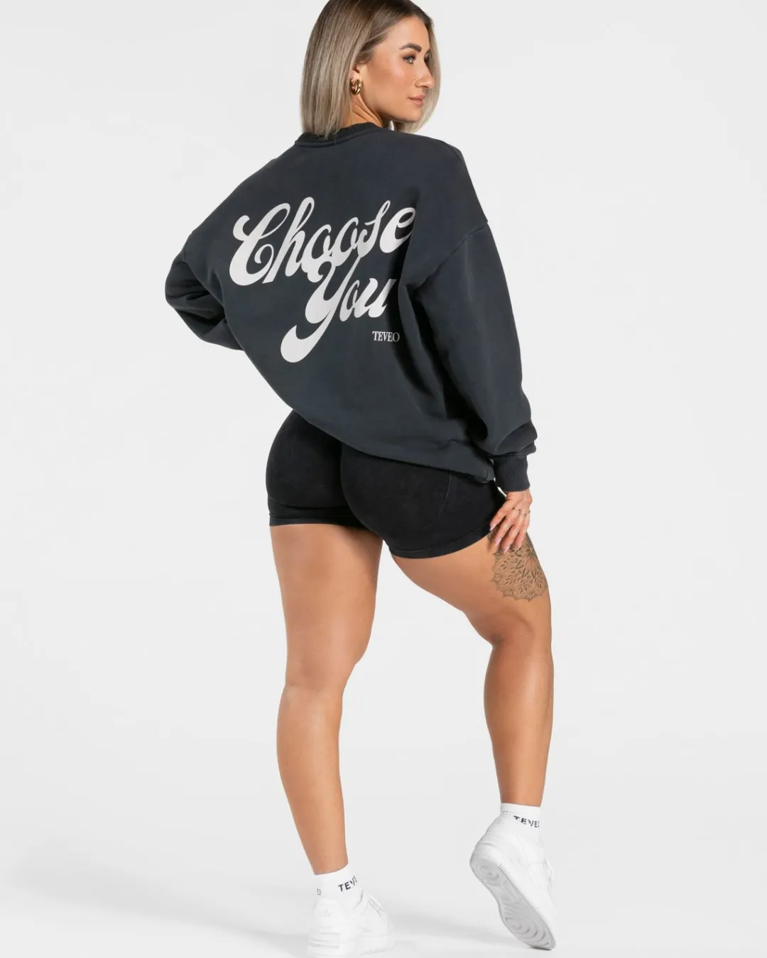 TEVEO Hoodies & Jackets*Acid Oversized Sweater "Schwarz"
