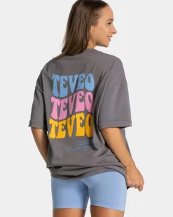 TEVEO T-Shirts*Candy Oversized T-Shirt "Graphit"