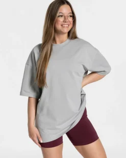 TEVEO T-Shirts*Candy Oversized T-Shirt "Hellgrau"