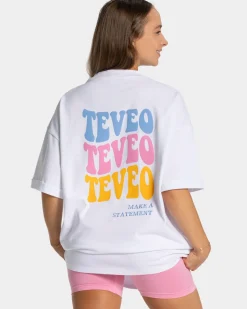 TEVEO T-Shirts*Candy Oversized T-Shirt "Weis"