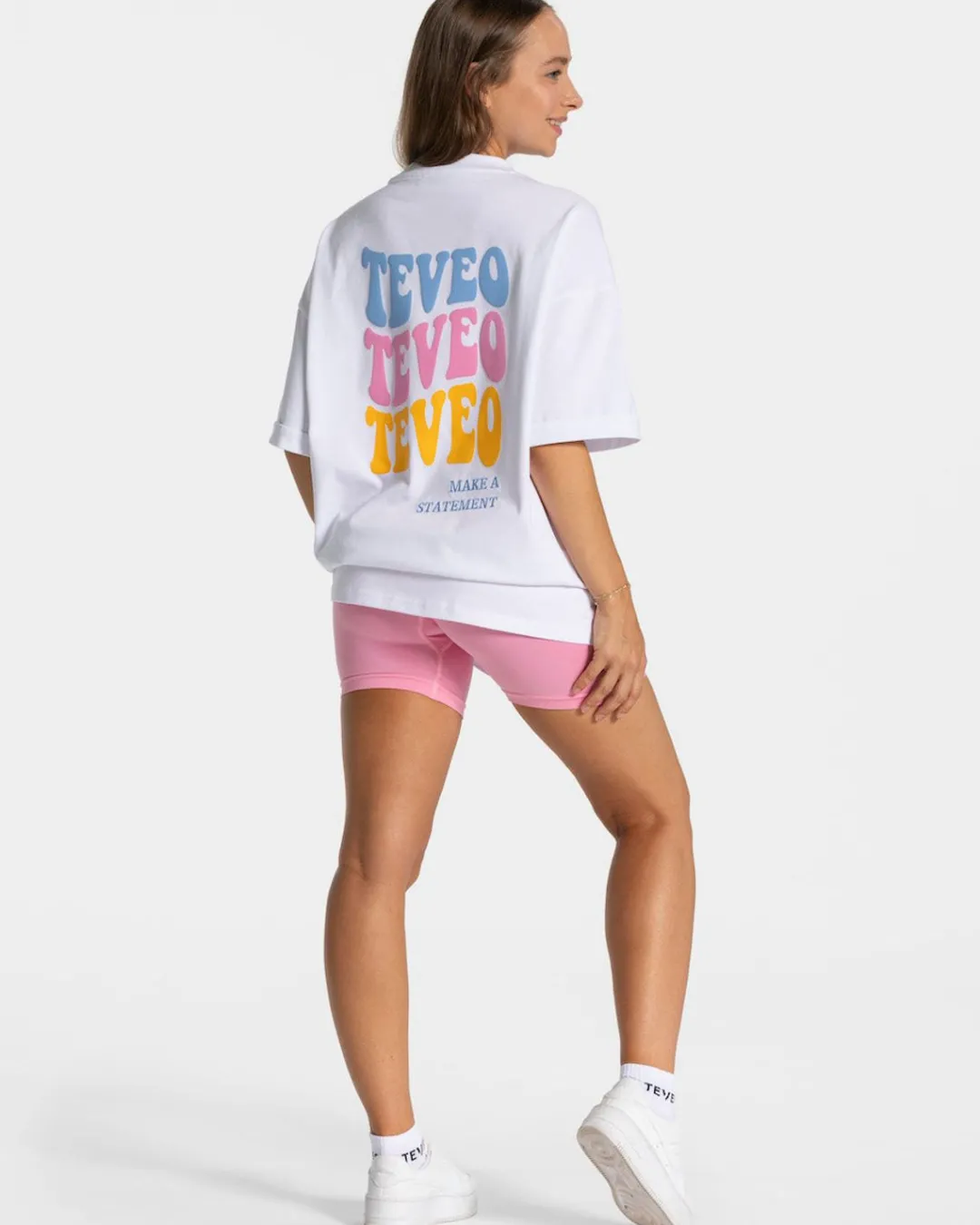 TEVEO T-Shirts*Candy Oversized T-Shirt "Weis"