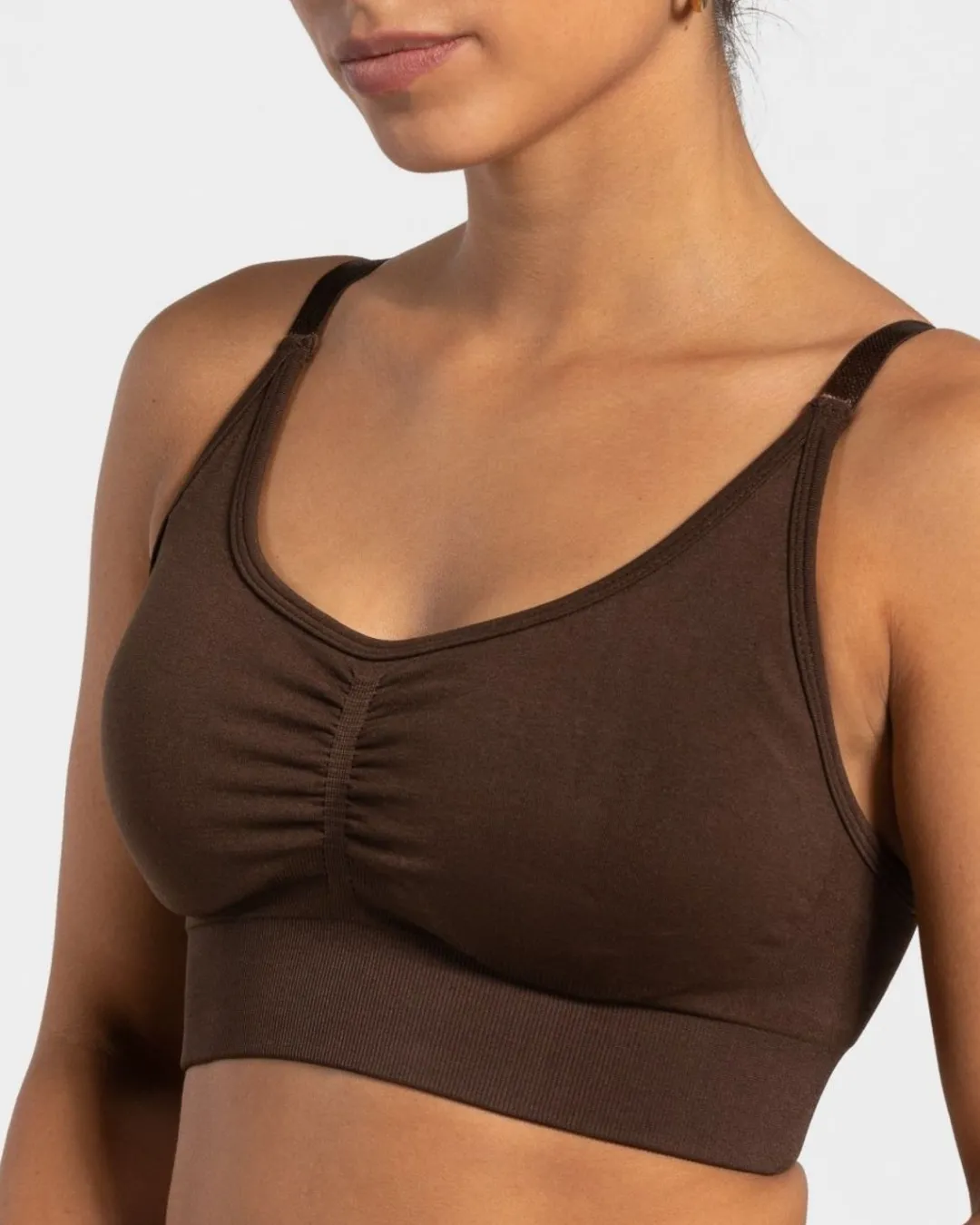 TEVEO Sports Bras*Charming Scrunch Bh "Braun"