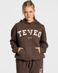 TEVEO Hoodies & Jackets*College Oversized Hoodie "Dunkelbraun"