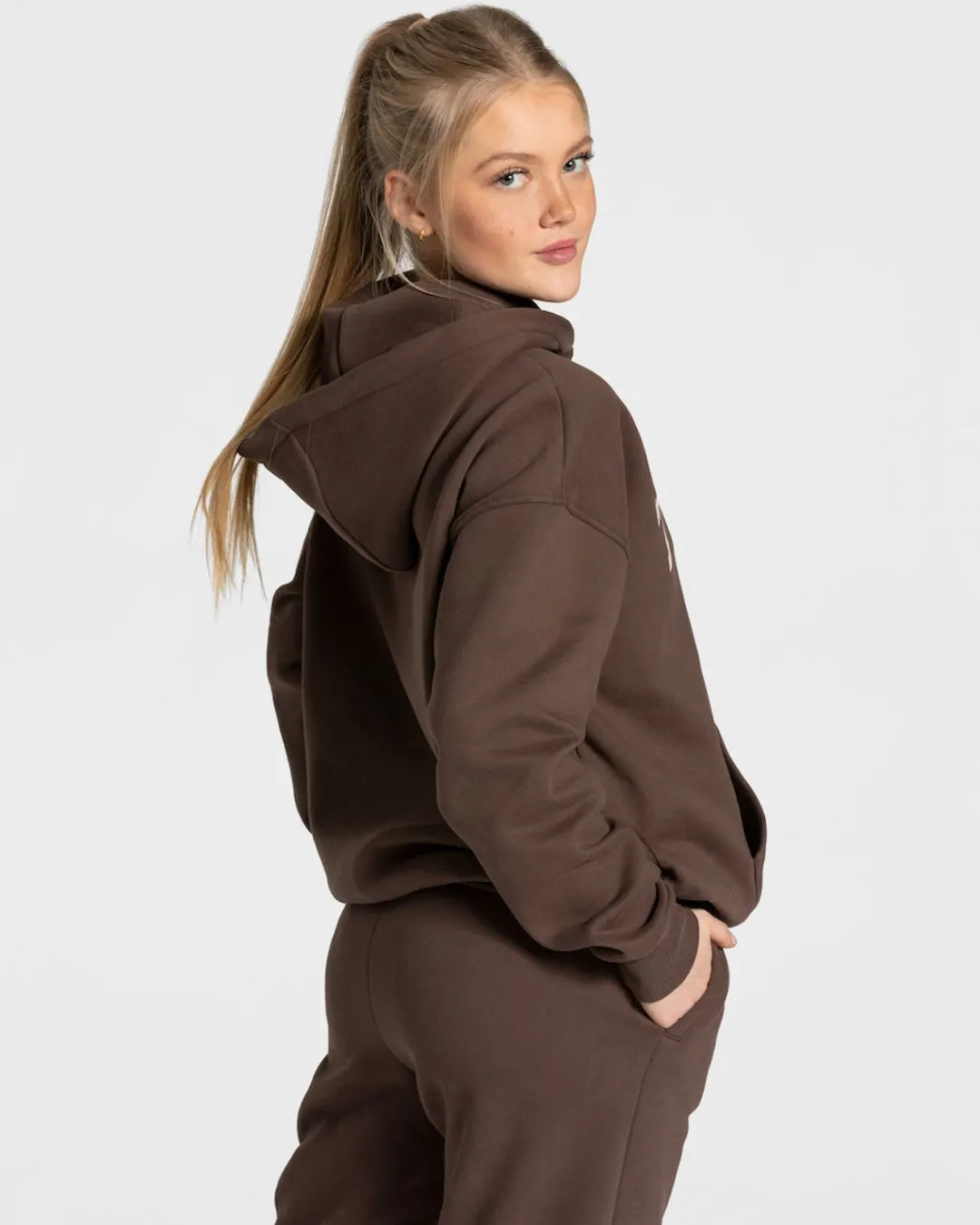 TEVEO Hoodies & Jackets*College Oversized Hoodie "Dunkelbraun"