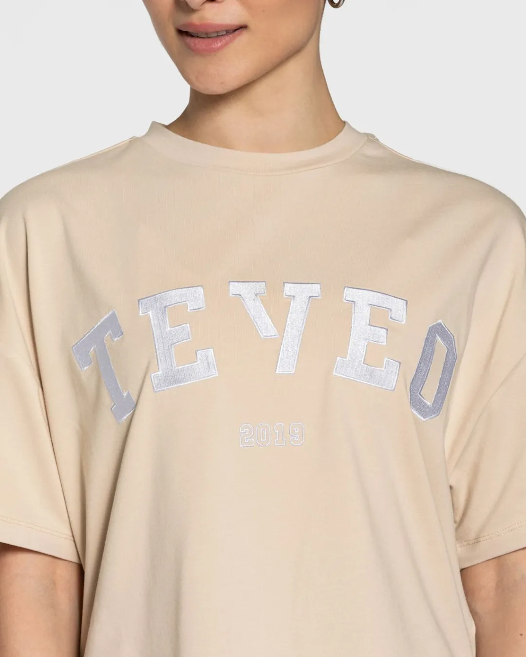 TEVEO T-Shirts*College Oversized T-Shirt "Beige"