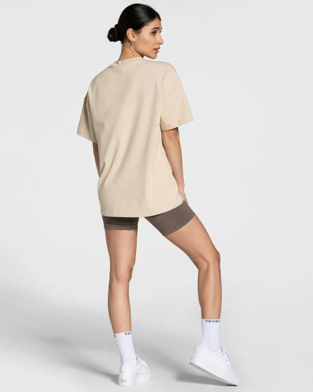 TEVEO T-Shirts*College Oversized T-Shirt "Beige"