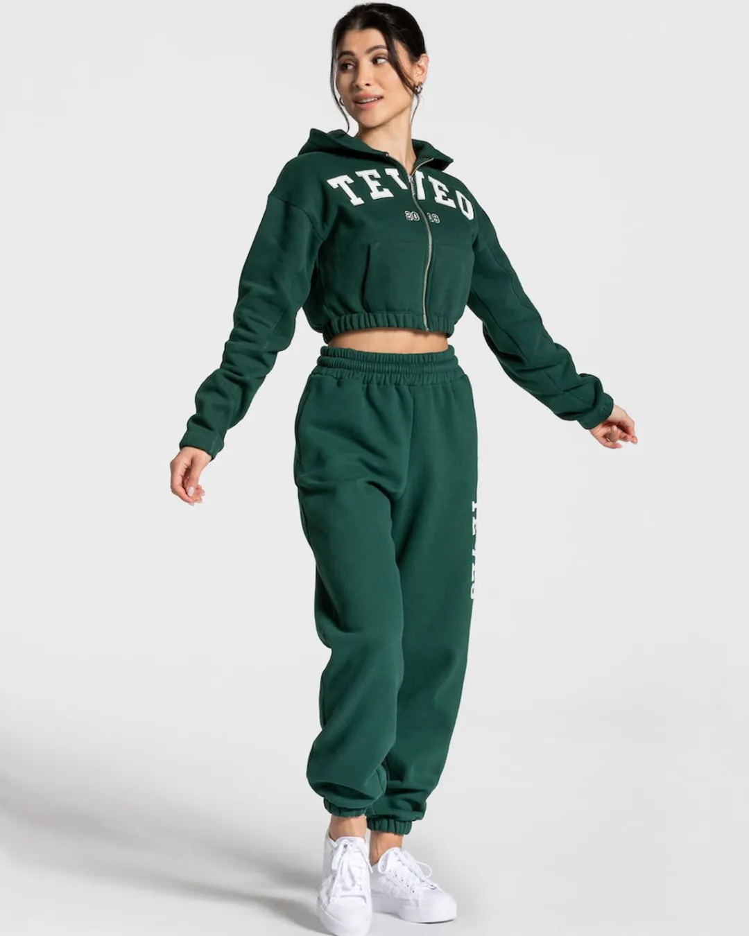 TEVEO Hoodies & Jackets*College Zip Hoodie "Dunkelgrun"