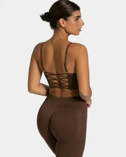 TEVEO Sports Bras*Elegant Cross Top "Dunkelbraun"