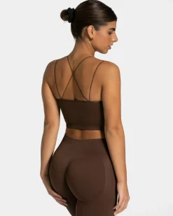 TEVEO Sports Bras*Elegant Strap Top "Dunkelbraun"