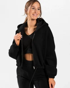 TEVEO Hoodies & Jackets*Iconic Oversized Zip Hoodie "Schwarz"