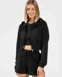 TEVEO Hoodies & Jackets*Lounge Zip Hoodie "Schwarz"