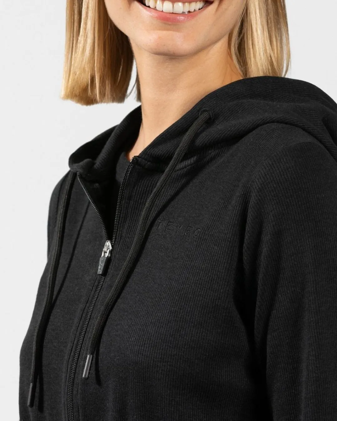 TEVEO Hoodies & Jackets*Lounge Zip Hoodie "Schwarz"