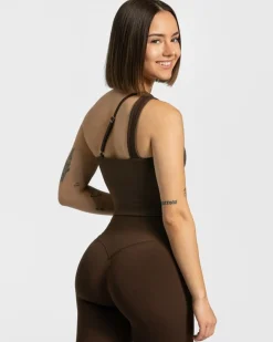 TEVEO Tops*Sassy One Shoulder Top "Braun"