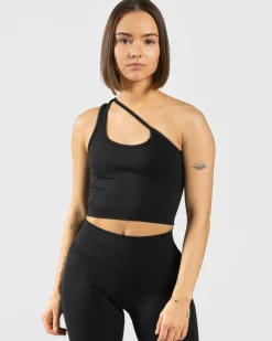 TEVEO Tops*Sassy One Shoulder Top "Schwarz"