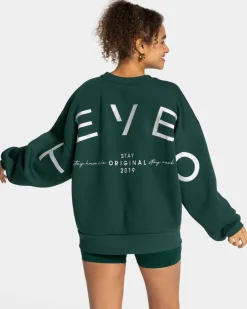 TEVEO Hoodies & Jackets*Signature Oversized Sweater "Dunkelgrun"
