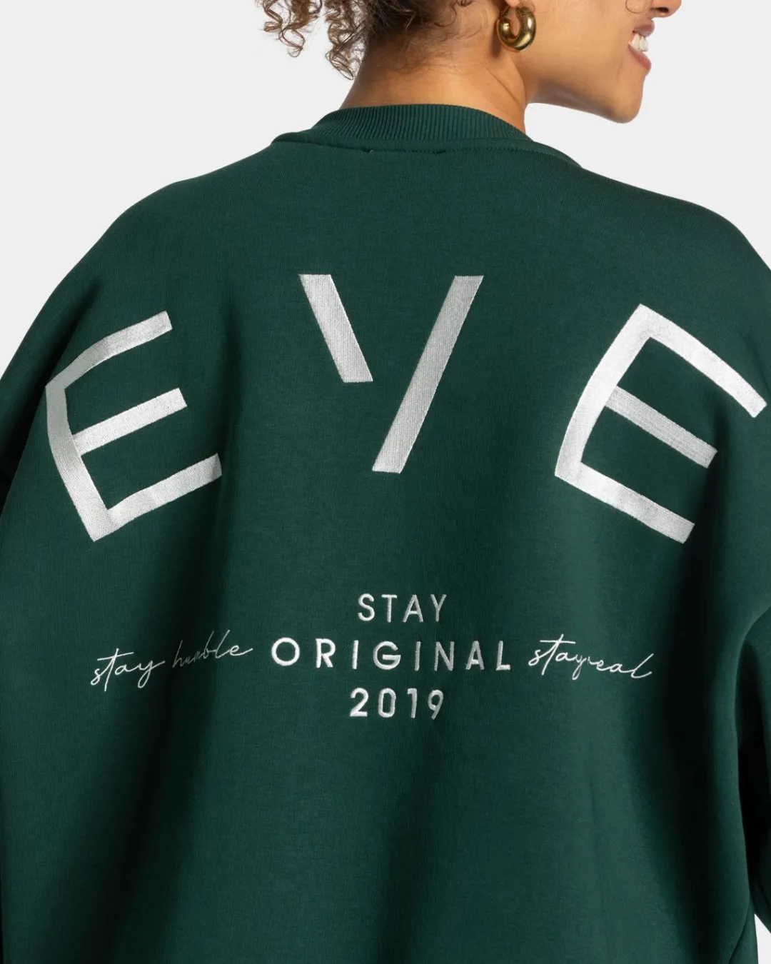 TEVEO Hoodies & Jackets*Signature Oversized Sweater "Dunkelgrun"