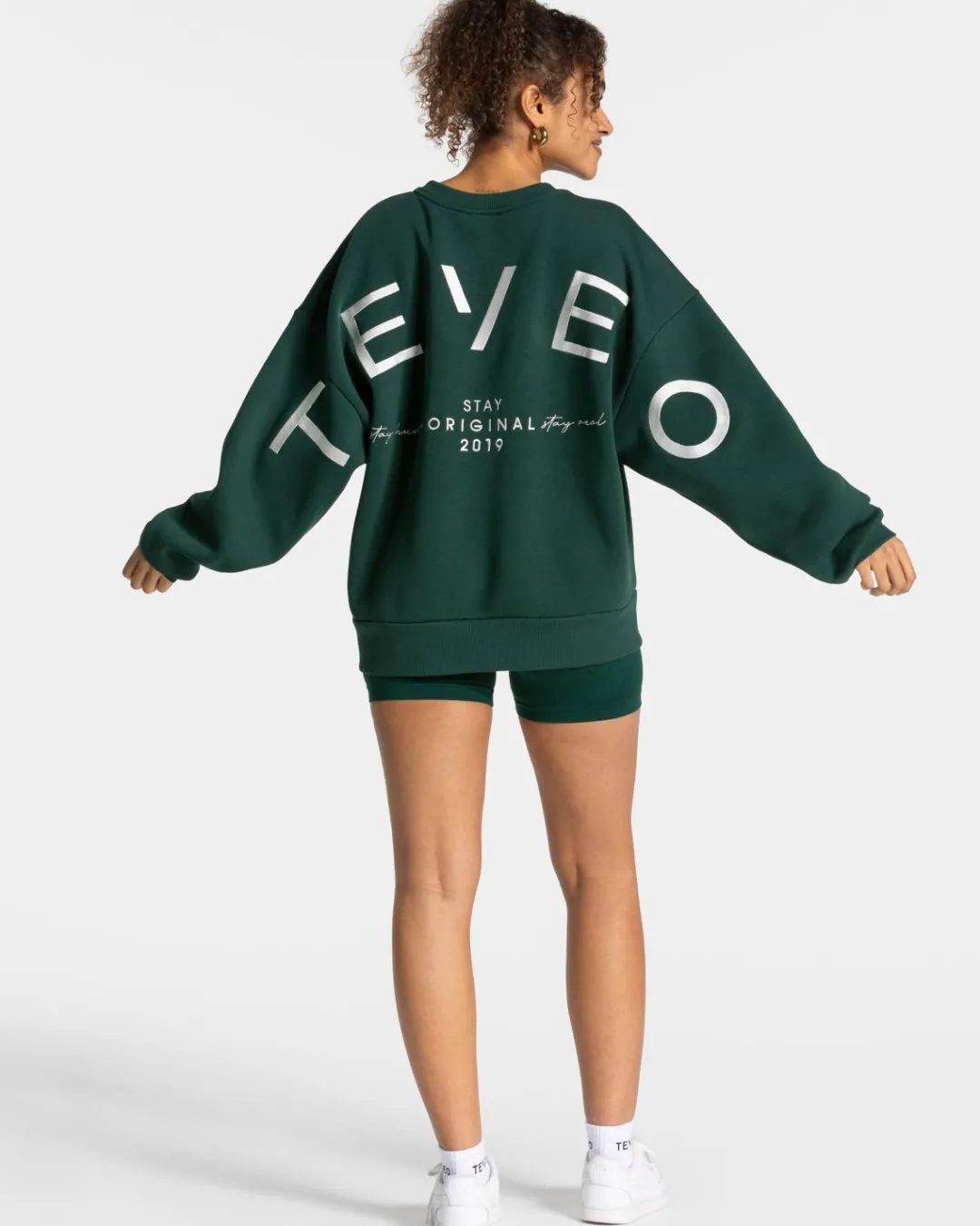 TEVEO Hoodies & Jackets*Signature Oversized Sweater "Dunkelgrun"
