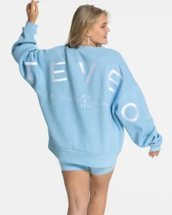 TEVEO Hoodies & Jackets*Signature Oversized Sweater "Ice Blue"