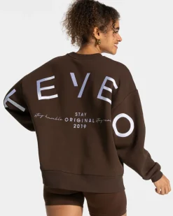 TEVEO Hoodies & Jackets*Signature Oversized Sweater "Dunkelbraun"