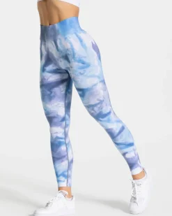 TEVEO Leggings & Pants*Tie Dye Scrunch Leggings "Ocean"